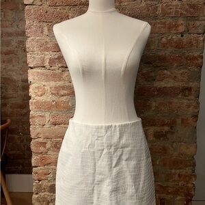 Alice + Olivia White Croc-Embossed Mini Skirt